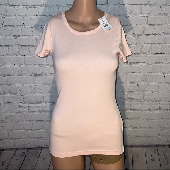J. Crew Tops - BRAND NWT J. Crew Fine Rib Cotton Tee Light Pink shirt size XS